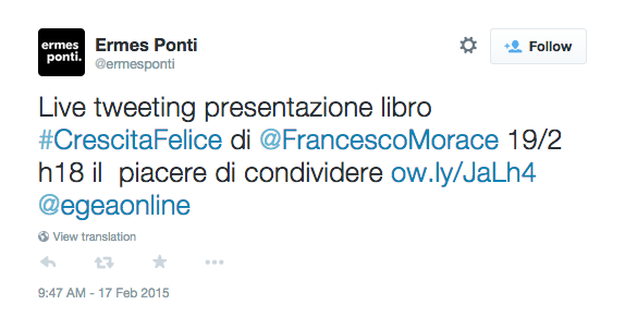 Crescita Felice di Francesco MOrace: live tweeting by ermesponti