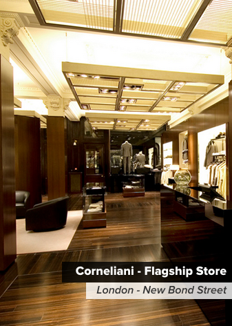 ermesponti bespoke interiors per Coneliani (Londra)